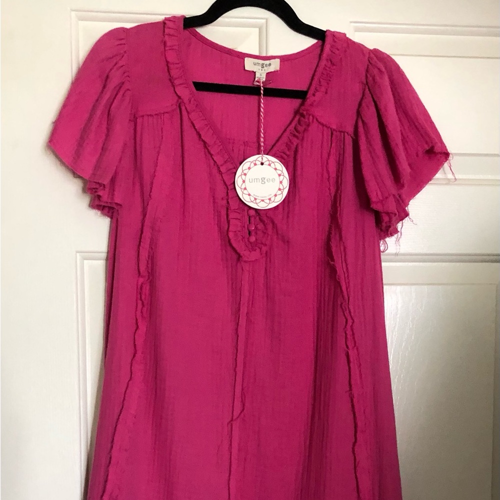 Umgee Fuchsia Ruffle Sleev